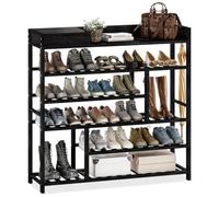 HXZJUIKL Banc à chaussures en bambou avec boîte transparente, étagère à chaussures à 6 niveaux pour placard, armoire à chaussures en bois pour entrée, garage, chambre à coucher, couloir (B)