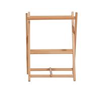 HXZJUIKL Banc à chaussures en bois pliable étagère à chaussures pour un montage facile et rapide aucun outil nécessaire Organiseur de chaussures simple et pratique Support de plantes (couleur bois)
