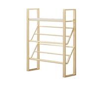 HXZJUIKL Banc à chaussures en métal à 3 niveaux pour entrée, salon, salle de bain, chambre à coucher ou armoire à chaussures murale en doré (taille : A) (C)