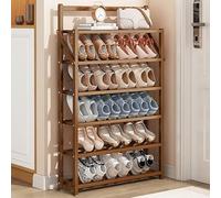 HXZJUIKL Banc à chaussures, étagère à chaussures pliable en bambou, portable et organisateur de chaussures pour entrée, aucune installation nécessaire, rangement de chaussures, organisateur de placard