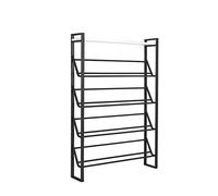 HXZJUIKL Banc à chaussures moderne en métal à 5 niveaux pour la maison, gain de place, assemblage facile, parfait pour l'entrée, le salon et la chambre à coucher (options de couleur disponibles) (noir