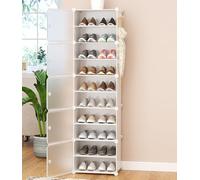 HXZJUIKL Banc à chaussures modulaire avec porte latérale - Étagère de rangement multifonction pour entrée, chambre à coucher, salon - Séparateurs amovibles pour tous les types de chaussures (1 colonne