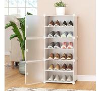HXZJUIKL Banc à chaussures modulaire avec porte latérale - Étagère de rangement multifonction pour entrée, chambre à coucher, salon - Séparateurs amovibles pour tous les types de chaussures (1 colonne