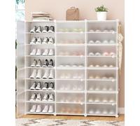 HXZJUIKL Banc à chaussures modulaire avec porte latérale - Étagère de rangement multifonction pour entrée, chambre à coucher, salon - Séparateurs amovibles pour tous les types de chaussures (3