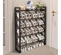 HXZJUIKL Banc à chaussures multi-niveaux avec design incliné - Organiseur de chaussures fin pour placard, couloir, entrée, porte, dortoir, étagère à chaussures ultra fine avec design perforé (B 63 x