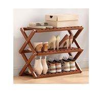 HXZJUIKL Banc à chaussures pliable avec structure croisée autonome pour placard, entrée, couloir, chambre à coucher, étagère à chaussures (marron) (Bru 3)