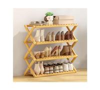 HXZJUIKL Banc à chaussures pliable - Organiseur de chaussures - Design peu encombrant - Étagère à chaussures autoportante pour entrée, placard, chambre à coucher (naturel 4)