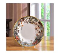 HXZJUIKL Bols à fruits Assiettes en porcelaine pour servir le dîner Plateau à fruits Assiette en céramique personnalisée Décoration de cuisine Cadeaux Panier à fruits Rouge