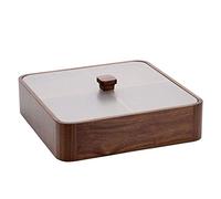 HXZJUIKL Corbeille à fruits en bois avec 4 grilles, assiette en bois pour fruits, assiette pour apéritifs au melon et aux noix, assiette créative pour fruits (taille unique E)