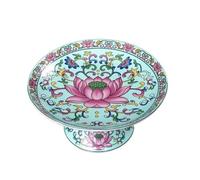 HXZJUIKL Corbeille à fruits en céramique émaillée de style chinois peint à la main pour table de fruits, boîte de rangement pour fruits, plateaux à fruits de style rustique (bleu M)