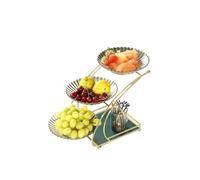 HXZJUIKL Corbeille à fruits en verre léger de luxe - Assiette à fruits multicouche créative moderne pour salon - Assiette d'apéritifs à thé et plateaux de fruits pour la maison (blanc)