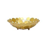 HXZJUIKL Corbeille à fruits ronde en fer pour la maison, la salle de séjour, panier de rangement, bol à fruits, panier à fruits (doré)