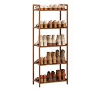 HXZJUIKL Étagère à chaussures en bambou avec grande capacité de rangement, 5 niveaux, support à chaussures en bois et organisateur pour économiser de l'espace (B)