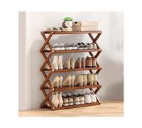 HXZJUIKL Étagère à chaussures en bambou avec structure croisée en forme de X pour placard, entrée, chambre à coucher (marron) (5)