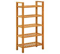 HXZJUIKL Étagère à chaussures en chêne massif avec 5 étagères 50 x 27 x 100 cm Rangement à chaussures pour couloir, entrée, salon, placard, étagère à chaussures en bois