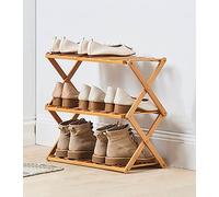 HXZJUIKL Étagère à chaussures pliable en bambou avec plusieurs niveaux - Étagère à chaussures autonome sans assemblage pour entrée, chambre à coucher, jardin (50 cm) (50 cm x 25 cm x 45 cm (l x P x H)