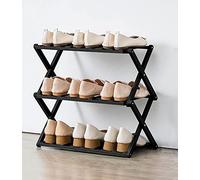 HXZJUIKL Étagère à chaussures pliable en bambou avec plusieurs niveaux - Étagère à chaussures autonome sans assemblage pour entrée, chambre à coucher, jardin (50 cm) (50 cm x 25 cm x 45 cm (l x P x H)