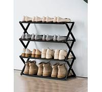 HXZJUIKL Étagère à chaussures pliable en bambou avec plusieurs niveaux - Étagère à chaussures autonome sans assemblage pour entrée, chambre à coucher, jardin (50 cm) (4 niveaux H 68,1 x P 25,4 x H