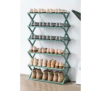 HXZJUIKL Étagère à chaussures pliable en bambou avec plusieurs niveaux - Étagère à chaussures autonome sans assemblage pour entrée, chambre à coucher, jardin (50 cm) (6 niveaux, 68,1 x 25,4 x 100,4 cm