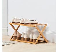 HXZJUIKL Étagère à chaussures pliable en bambou avec plusieurs niveaux - Étagère à chaussures autonome sans assemblage pour entrée, chambre à coucher, jardin (50 cm) (50 cm x 25 cm x 25 cm (l x P x H)