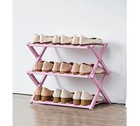 HXZJUIKL Étagère à chaussures pliable en bambou avec plusieurs niveaux - Étagère à chaussures autonome sans assemblage pour entrée, chambre à coucher, jardin (50 cm) (50 cm x 25 cm x 45 cm (l x P x H)