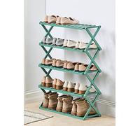 HXZJUIKL Étagère à chaussures pliable en bambou avec plusieurs niveaux - Étagère à chaussures autonome sans assemblage pour entrée, chambre à coucher, jardin (5 niveaux) (5 niveaux, 68,1 x 25,4 x 89,1