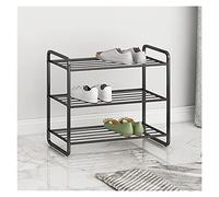HXZJUIKL Étagère à chaussures pour chaussures et bottes en métal noir Organiseur de rangement pour entrée, chambre à coucher, garage 3/4/5 niveaux (dimensions : 50 x 80 cm)