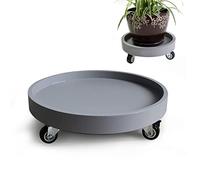 HXZJUIKL Étagère à plantes avec roulettes pour intérieur et extérieur - Support rond en plastique avec roulettes - Orange/gris - Disponible en tailles 30 cm, 40 cm, 50 cm, 60 cm (gris 30 cm)