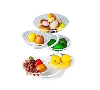 HXZJUIKL Grand bol à fruits de cuisine à 5 niveaux en métal pour comptoir, panier à fruits amovible, support de stockage de fruits pour plateaux à sandwich (blanc)