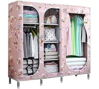 HXZJUIKL Grande armoire portable en tissu pour chambre à coucher, armoire pliante créative à 3 portes, 168 x 45 x 145 cm