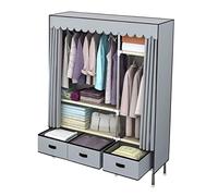 HXZJUIKL Organisateur de rangement pour vêtements avec rail de suspension et étagères - Idéal pour les vêtements et les sacs