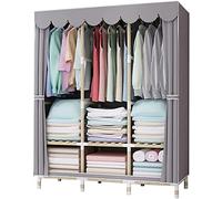 HXZJUIKL Penderie portable en tissu - Armoire d'angle en métal - Créativité - Portable - En tissu - Armoire ouverte simple à la maison - 126 x 170 x 45 cm