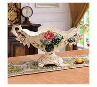 HXZJUIKL Petit corbeille à fruits secs de luxe en céramique haut de gamme, plateau de rangement pour sandwichs, décoration décorative de bureau pour salle de séjour de festival (vert)
