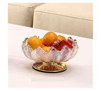 HXZJUIKL Plateau à fruits moderne en verre pour le salon, la maison, les fruits et les fêtes (gris, taille unique)