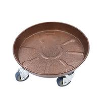 HXZJUIKL Soucoupes rondes avec roulettes pour plantes d'extérieur, plateau en fer épais, support de châssis pour pot de fleurs, support de châssis pour plantes domestiques, support de soucoupe (marron