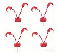 HY-25007-C3-Red Ensemble de décorations décoratives en plastique pour sapin de Noël avec branches de vacances peintes et ruban à accrocher sur les arbres et les cheminées