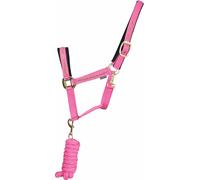 Hy - Ensemble licol et longe pour chevaux, paillettes BZ4309 (Full) (rose/or)