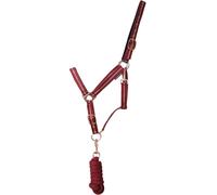 Hy - Ensemble licol et longe pour chevaux, paillettes BZ4699 (Petit poney) (Bourgogne)