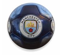 Hy-Pro Ballon de football sous licence officielle Manchester City F.C. Signature - Métallique, taille 5, Man City, entraînement, match, marchandise, à collectionner pour enfants et adultes