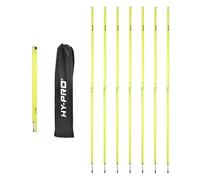 Hy-Pro Bâton d'agilité - Pliable, avec piquet, lot de 8, bâtons de slalom, bâton d'entraînement, sac de transport, perceuses, équipement d'entraînement, entraînement de vitesse, entraînement de