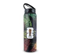 Hy-Pro Bouteille d'eau sous licence officielle Coupe du Monde de la FIFA 2026 750 ml en aluminium avec éclaboussures de peinture - Hydratation sportive durable pour les fans de football - Bouteille de