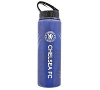 Hy-Pro Bouteille en Aluminium Sous Licence Officielle Chelsea F.C. 750 ml, Bleu, Paille Pliable Intégrée, Anti-fuite, Légère Idée Cadeau Football