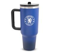 Hy-Pro Bouteille isotherme Chelsea 1,18 l sous licence officielle Chelsea avec poignée - Bouteille d'eau en métal avec paille - Bouteille d'eau portable pour le sport et un usage quotidien - Design en