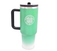 Hy-Pro Bouteille isotherme sous licence officielle Celtic 1,18 l avec poignée - Bouteille d'eau en métal avec paille - Bouteille d'eau portable pour le sport et un usage quotidien - Design en acier