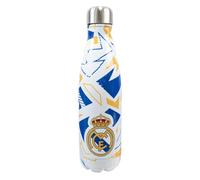 Hy-Pro Bouteille isotherme sous licence officielle de 500 ml - Acier inoxydable, double paroi, thermos sous vide, design délavé, léger, étanche, excellente idée cadeau de football, Real Madrid CF