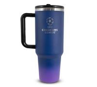 Hy-Pro Bouteille isotherme sous licence officielle UCL 1,18 l avec poignée - Bouteille d'eau en métal avec paille - Bouteille d'eau portable pour le sport et un usage quotidien - Design en acier
