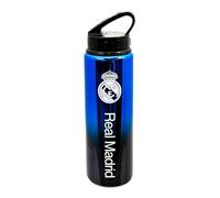 Hy-Pro Bouteille sous licence officielle Real Madrid CF 750 ml en aluminium UV | Paille pliable intégrée, finition néochrome, étanche, légère, sans BPA