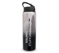 Hy-Pro Bouteille UV en aluminium sous licence officielle Newcastle F.C de 750 ml | paille pliable intégrée, finition néochrome, étanche, légère, sans BPA