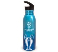Hy-Pro Bouteille UV en aluminium sous licence officielle UEFA Champions League - 700 ml - Design décoloré - Métallique - Acier inoxydable - Paille pliable intégrée - Anti-fuite - Légère