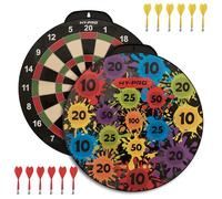 Hy-Pro Cible de fléchettes magnétique double face pour enfants, 12 fléchettes, 4 jeux différents en 1, 18", intérieur et extérieur, jeu de fléchettes magnétique, à partir de 3 ans